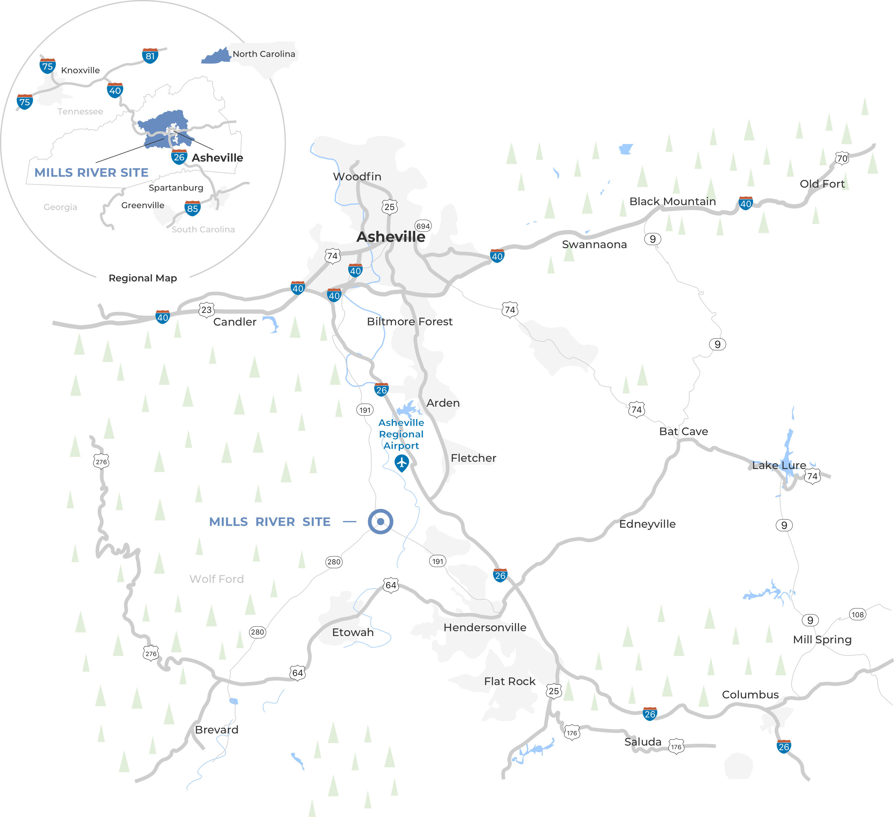 The Farm At Mills River Location Map